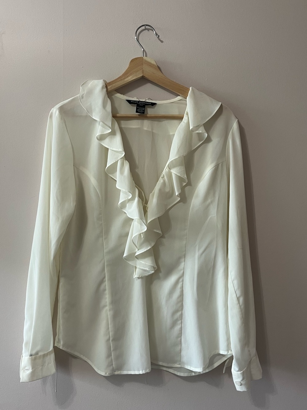 Club Monaco Vintage Ruffled V-Neck Blouse - Women